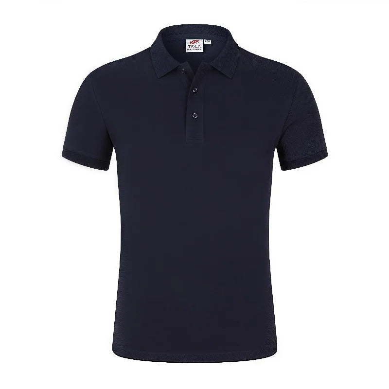 Turn-down Collar High-End Pure Cotton Polo Shirt Short Sleeve  casual Corporate  business Group Meetings  custom Logo