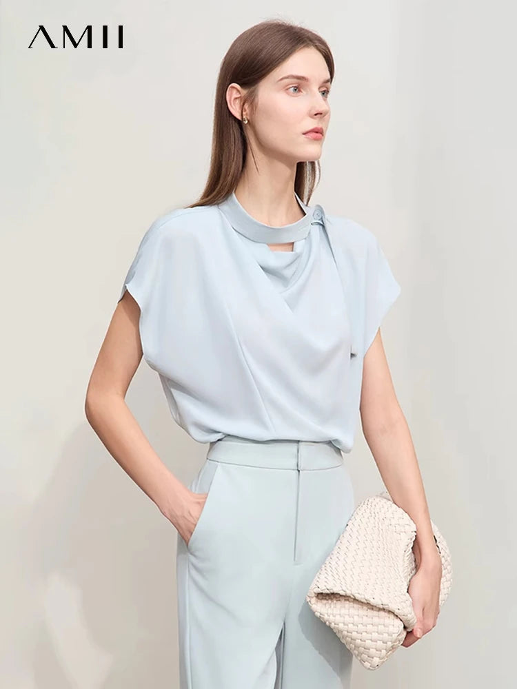 អាវធំរដូវក្តៅនារី Amii Minimalism ឆ្នាំ ២០២៥ អាវធំថ្មីរឹងមាំចងជាមួយដៃអាវអាវធំរលុងរបស់ស្ត្រី 12422010
