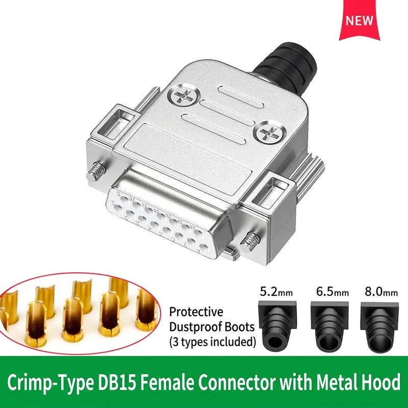 DIVEDEER Industrial Gold-Plated DB15 DB25 Connectors Male Female Parallel Ports with Metal Shells 25-Pin Plugs Industrial Use