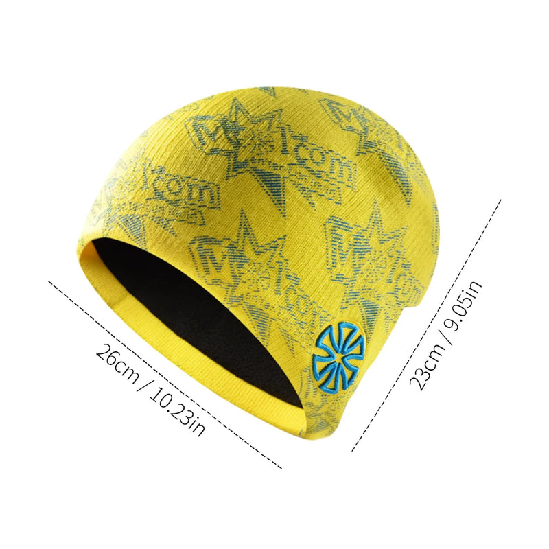 WRELS Cycling Cap Thermal Fleece Lined Ski Hat Windproof Warm Running Motorcycle Outdoor Sports Anti-Cold Skull Beanie Hat