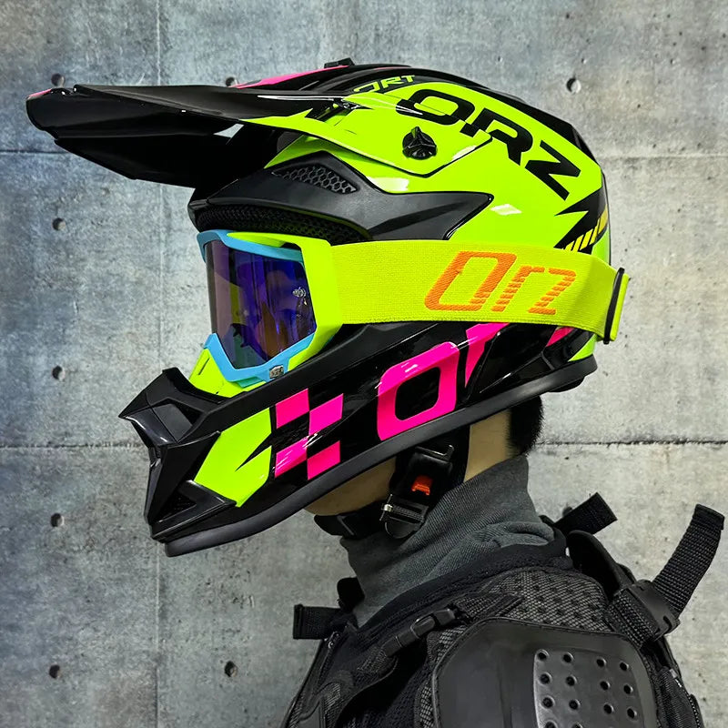 ORZ Helmets Motocross Kask Cross Downhill Soporte Casco Off Road Helmet Racing Classic Motorcycle Original Enduro Goggles