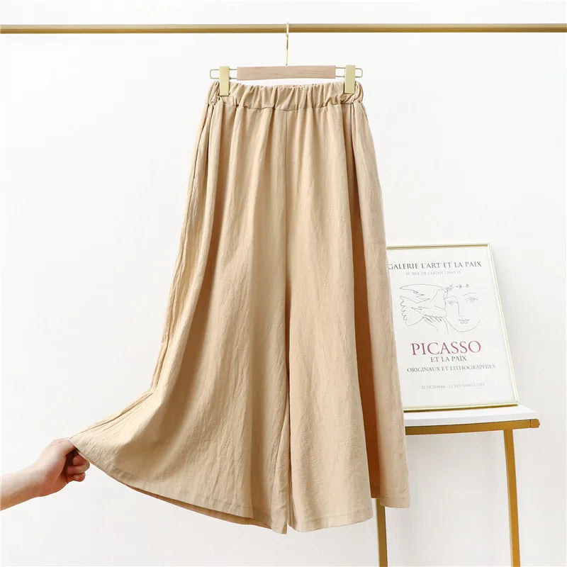 Spring Autumn Loose Wide Leg Pants Cotton Linen Home Wear Trousers New Sleeping Pajamas Pant Women Sleepwear Pantalon De Pijama