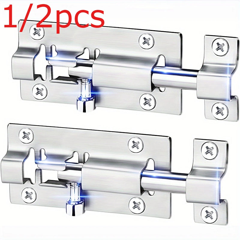1/2pcs Barrel Bolt Latch, 7.62Cm, Thickened, Stainless Steel, Door Slide Lock, Brushed Finish, with 12pcs Screws