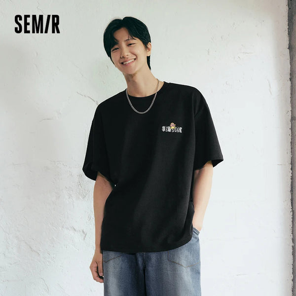 អាវយឺតបុរស Semir ឆ្នាំ ២០២៦ បោះពុម្ពលើគំនូរលើជញ្ជាំងអាមេរិក កអាវរលុង ប៉ាក់បែបទាន់សម័យ សាមញ្ញៗ