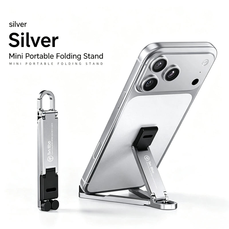 Mini Keychain Phone Stand Portable Foldable Desktop Phone Holder Adjustable Lazy Bracket For Smartphone Travel Office