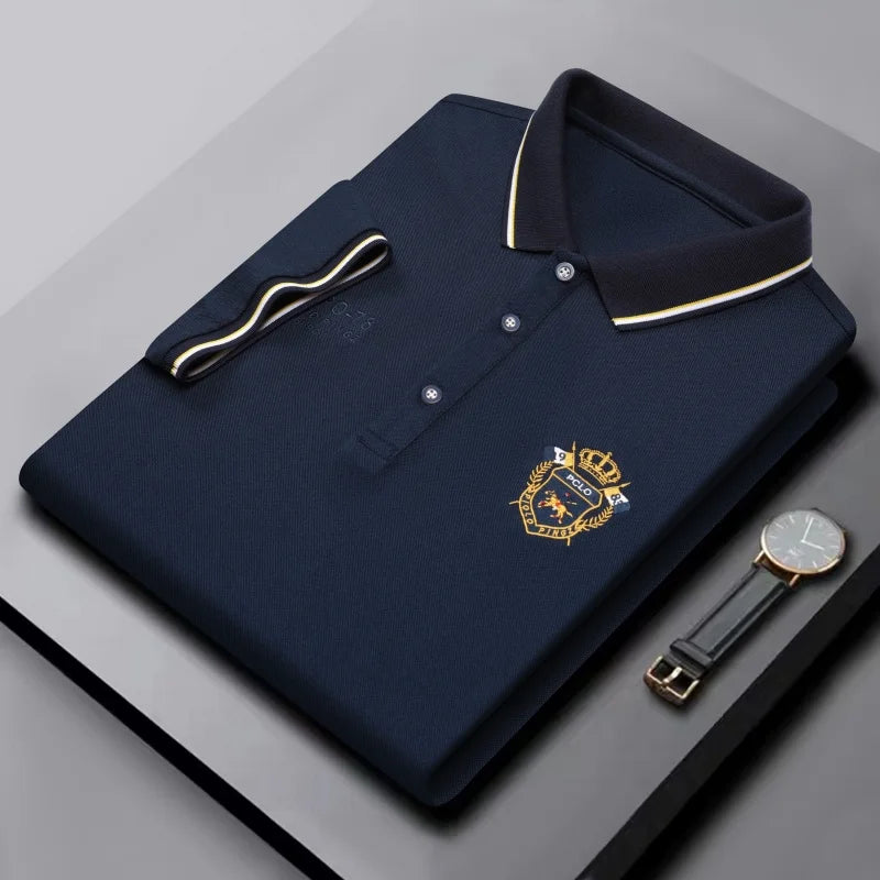 High Quality Man Short-Sleeved Polo Shirt Lapel Button Embroidery Summer Hot-Selling Polo Shirt Business Casual Men's Clothing