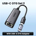UGREEN USB C Ethernet Adapter 1000/100Mbps USB Lan RJ45 Thunderbolt 3 for Laptop Macbook Samsung iPad USB Ethernet Network Card USB-C OTG Set2 CHINA