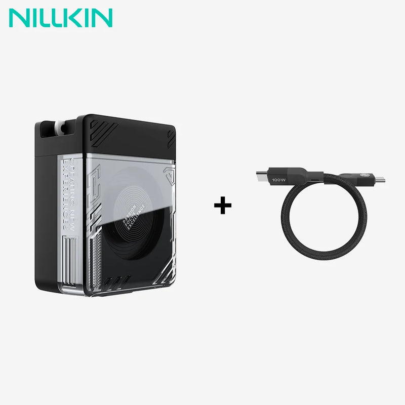 NILLKIN 65W GaN Retractable Cable Charger PPS QC4+ PD 3.0 Fast Charger For iPhone 16 15 Pro Samsung S25 iPad Macbook Air Tablet