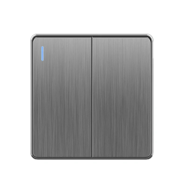 Nordic style large tilt plate grey 13A British standard electrical switch socket, universal wall dual socket with USB port 2.1A