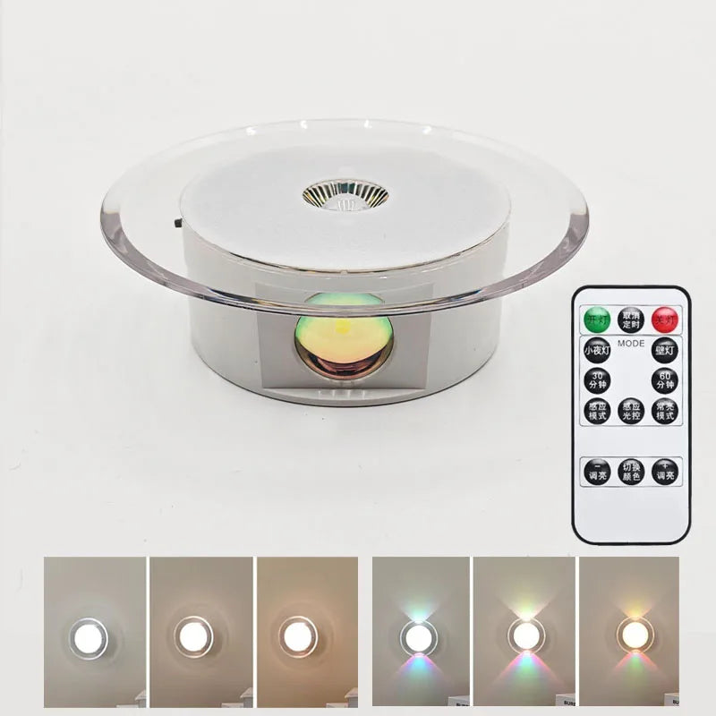 LED Night Light with Motion Sensor Remote Control Wall Lamp RGB/3Colors Dimmable Magnetic Stair Lights for Hallway Bedroom