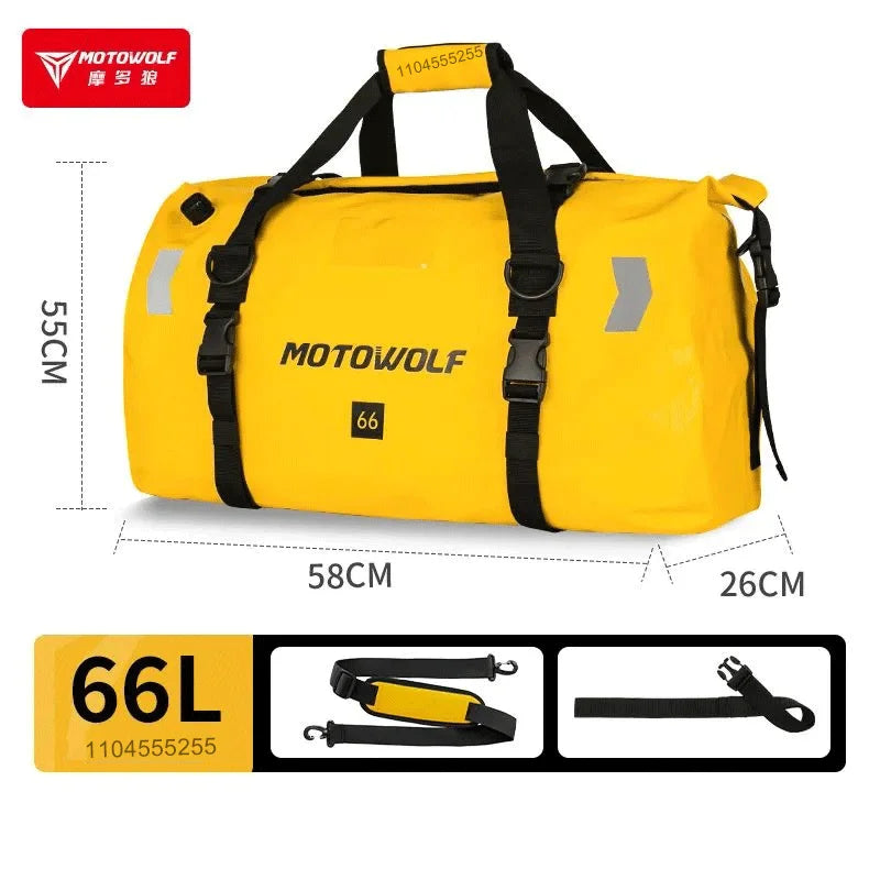 កាបូប Motowolf សម្រាប់ម៉ូតូ កាបូបដាក់ធុងសាំងក្រោយម៉ូតូ ទំហំ 66 លីត្រ កាបូបស្ពាយក្រោយឆ្លុះបញ្ចាំង កាបូបប្រើប្រាស់បានយូរ សម្រាប់ម៉ូតូ