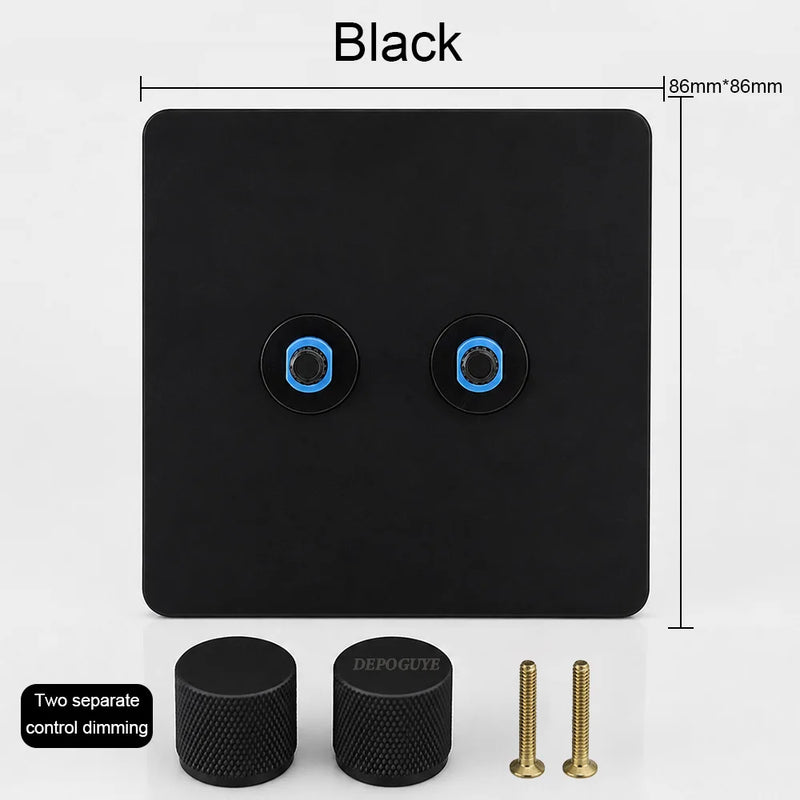 Vintage Antique Wall Switch Light Dimmer UK Standard Stainless Steel Panel Rotary Dimmer Switch Electrical Socket for Home Hotel