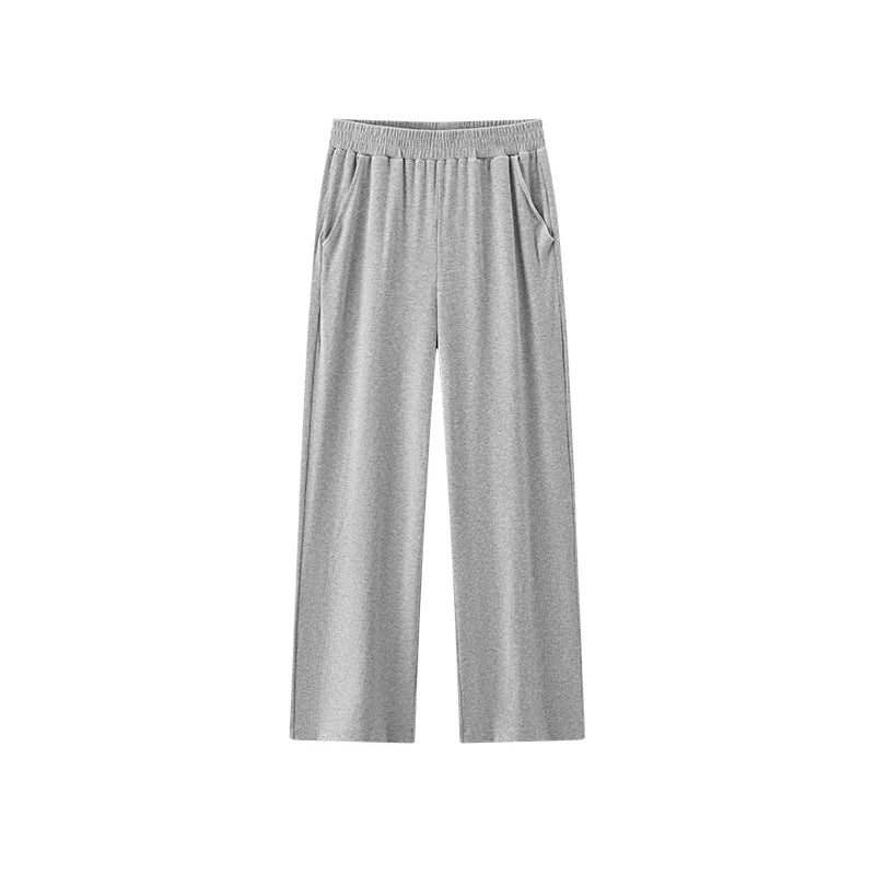 Semir Women Loungewear Pants Rib Texture Loose Straight Elastic Waist Home Casual Outside Wear Autumn Bottoms 2026