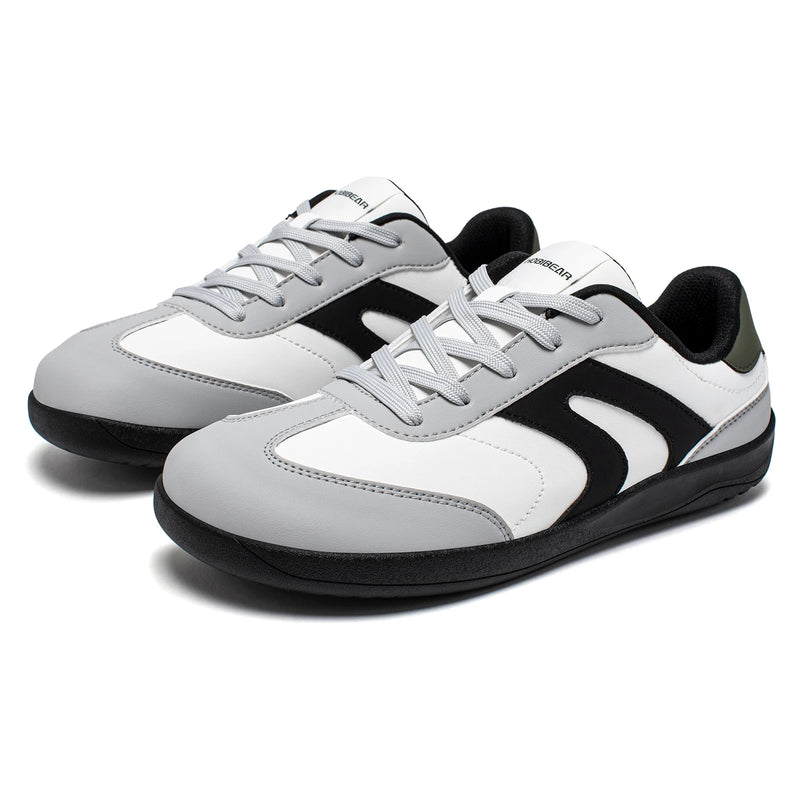 HOBIBEAR Wide Toe Shoes Unisex Artificial Leather Barefoot Sneakers Casual Retro Zero Drop Shoes for Women Men