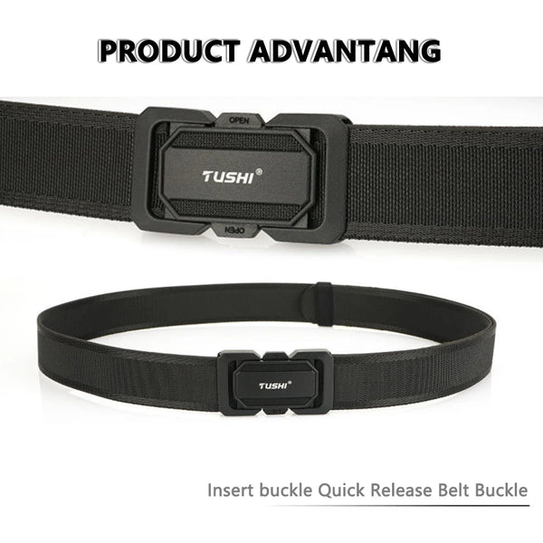 TUSHI Official Genuine Military Belt Elastic Belt for Men Alloy Buckle Quick Release Tactical Belt Stretch Girdles Male