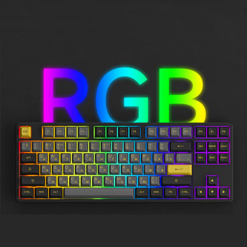 5087B Plus Wireless Mechanical Keyboard Russian Keycaps ASA Profile 80% TKL Hot-swappable RGB Office Gaming Customized Keyboard