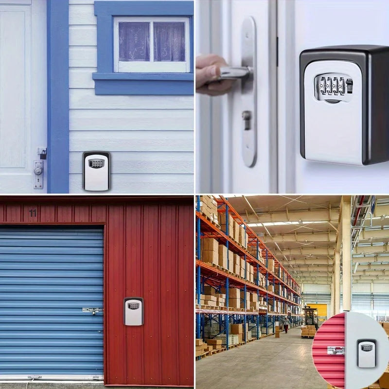 1pc Bnation Ultra-Secure Flip-Top Key Safe - Metal & Plastic Key Storage Box with Combination Dial, Key safe with password lock