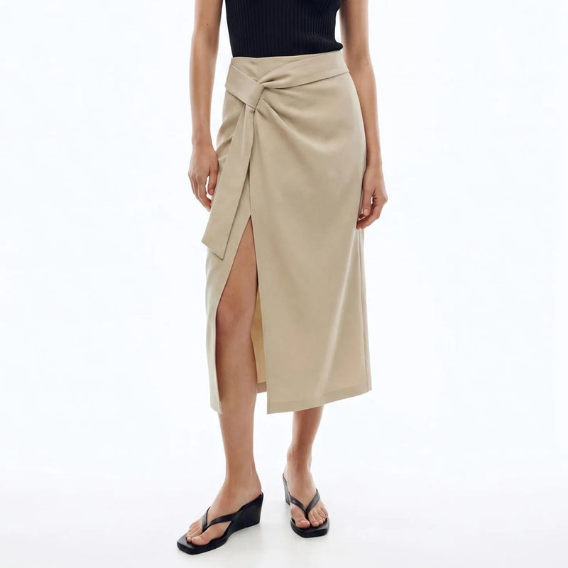 Amii Anti-wrinkle Women's Skirt 2026 Autumn New H-Line Elegant Split Skirt Solid Mid-length Versatile Women's Clothing 12621005