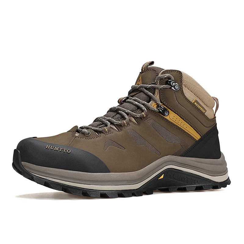HUMTTO Non-slip Hiking Shoes Genuine Leather Outdoor Men's Sports Shoes Winter Safety Sneakers for Men Breathable Trekking Boots