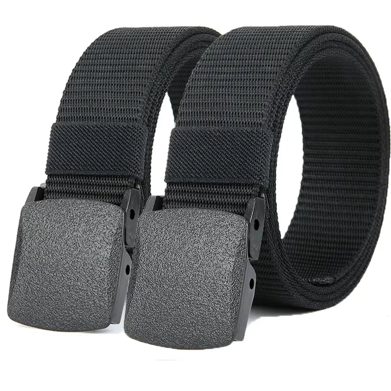 Men's Military Tactical Belt with Automatic Buckle Multifunctional Outdoor Hunting High-Quality Nylon Canvas High Waist