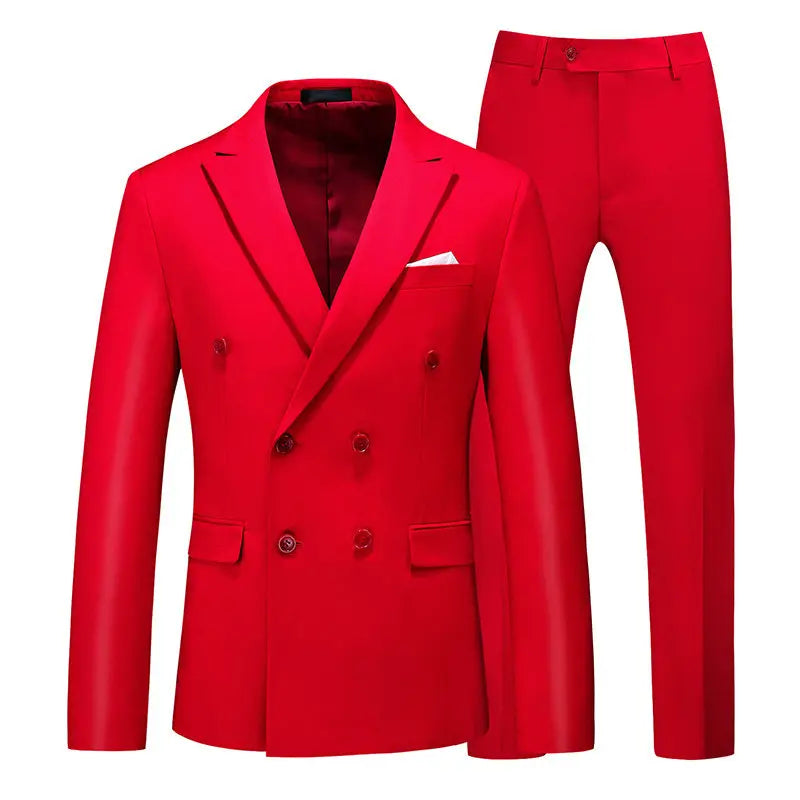 Purple Men's Two-piece Suit,Slim Fit in Asian Sizes,Perfect for Weddings,Parties,and The Office.Red,Blue,Gray,Black,Yellow,Green