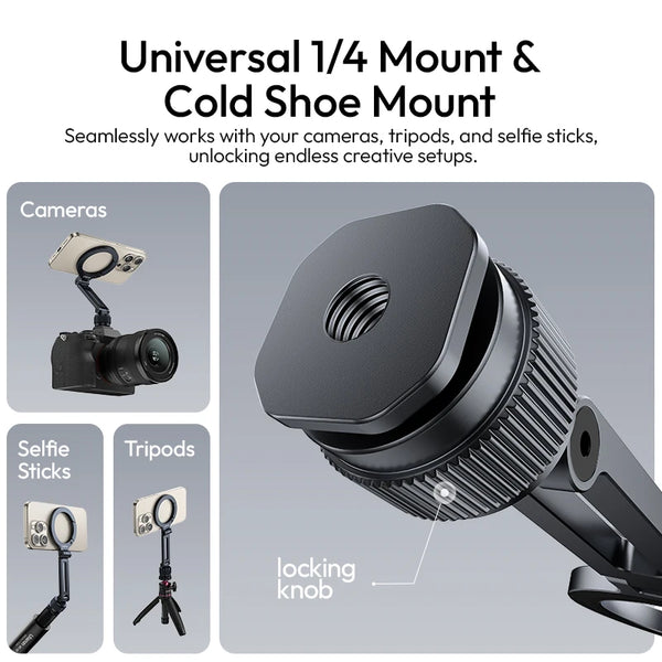 ជើងទ្រទូរស័ព្ទ Ulanzi MA07 Magsafe សម្រាប់កាមេរ៉ា Iphone ភ្ជាប់ជាមួយជើងកាមេរ៉ា Tripod ជាមួយវីស Cold Shoe ទំហំ 1/4" សម្រាប់សម្ភាសន៍ Vlog ផ្សាយផ្ទាល់