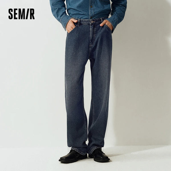 ខោខូវប៊យបុរស Semir ជើងត្រង់ធំទូលាយ សមរលុង លាងសម្អាត 2026 ខោខូវប៊យបែប Vintage សម្រាប់ធ្វើដំណើរ និងដើរលេង