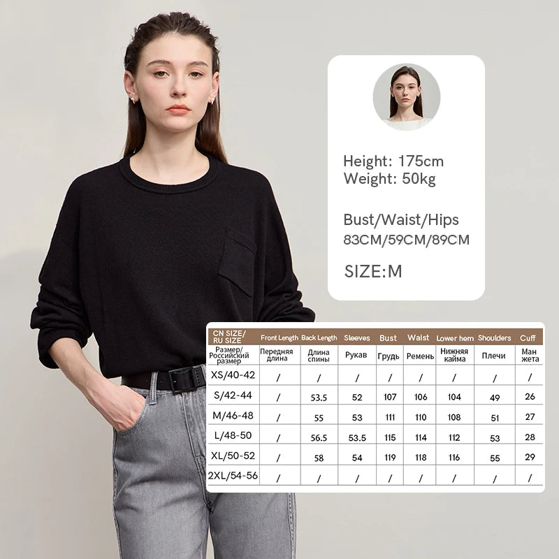 AMI Women's Sweater 2026 Autumn New Casual Knitted Round Neck Top Female Long Sleeve Loose Versatile Sweaters for Women12543085