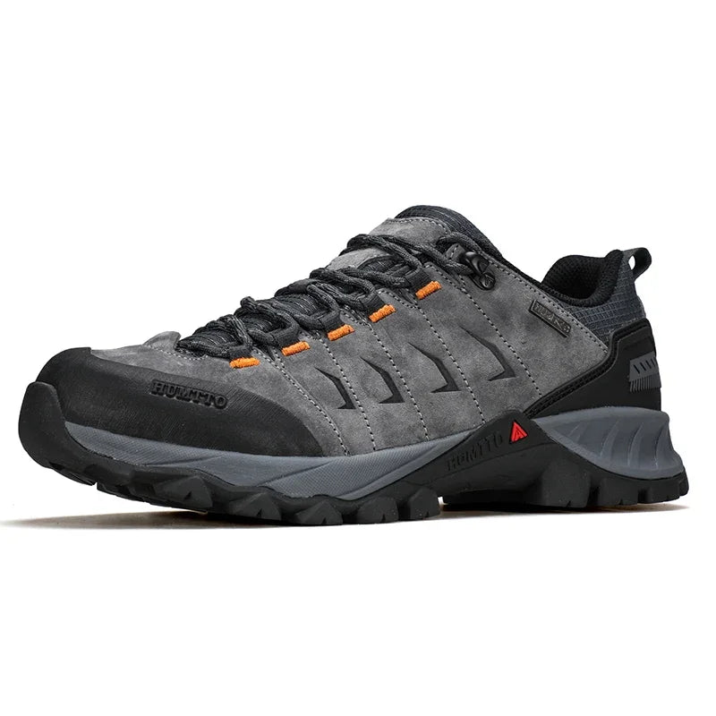 HUMTTO Non-slip Hiking Shoes Men Outdoor Men's Sports Shoes Leather Safety Walking Sneakers Man Breathable Trekking for Boots