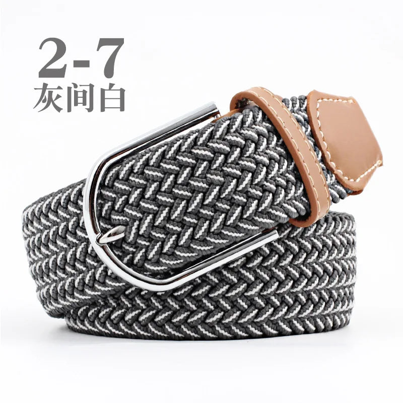 105cm Stretch Woven Belt, Unisex Canvas Belts Fashion Casual Student Belt Women Cinturon Male Waistband.