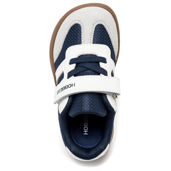HOBIBEAR Little Kid Wide Toe Shoes Hook-Loop Lightweight Sneakers Artificial Leather Mesh Walking Shoes for Toddler Kids
