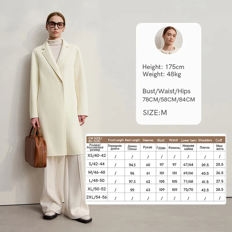 AMII Minimalist Woolen Coat 2026 Winter New Loose Solid Color Versatile Women's Clothing Wool Long Sleeves Coat Women 12524044