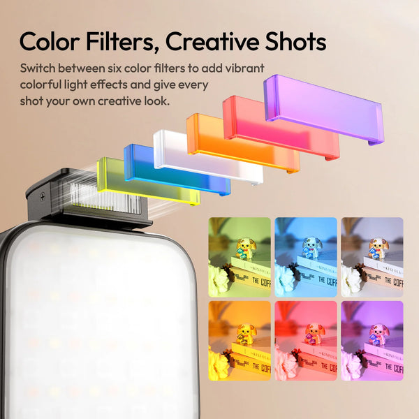 ភ្លើងវីដេអូ Ulanzi F8 ចល័ត RGB ពន្លឺកាមេរ៉ា GN8 2500-6500K បំពេញពន្លឺសម្រាប់ Canon សម្រាប់ Sony សម្រាប់ Nikon សម្រាប់ Fuji Vlog Photography