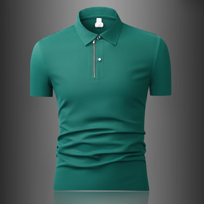 Men's  Waffle Ice Silk Polo Shirt - Cooling & Stretch, Slim Fit, Multi Colors  Breathable, Moisture-wicking  T-shirt.