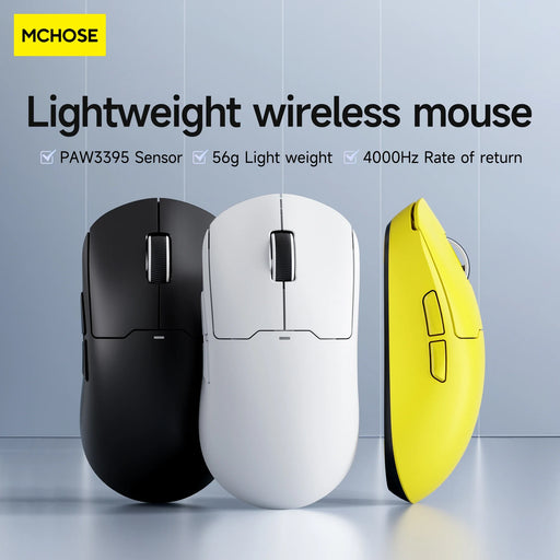 MCHOSE A5 Bluetooth Wireless Mouse 26000DPI PAW3395 Optical Sensor Gaming Mouse 4KHz Light Weight Pc Gamer Accessories