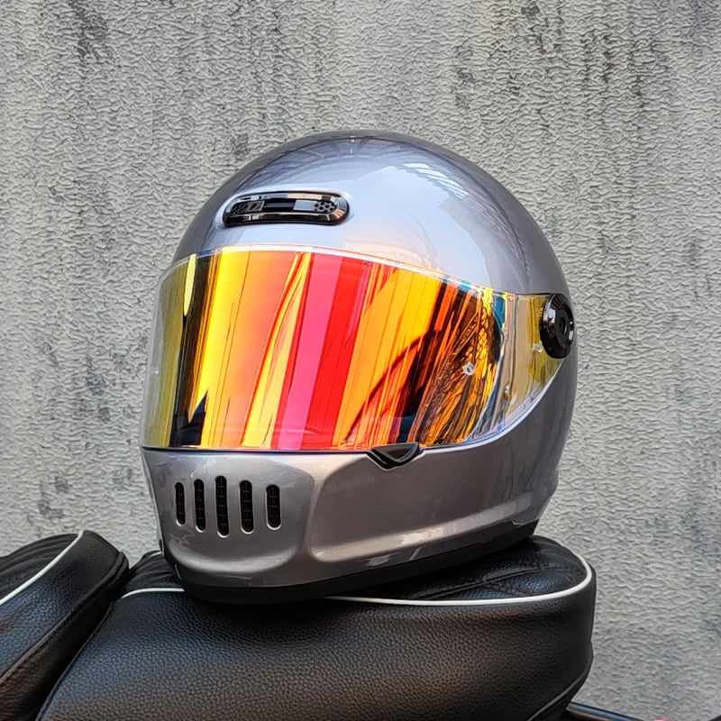 2025 Latest Motorcycle Full Face Retro Helmet for Men and Women Cruise Motorcycle Cafe Full Face Helmet ORZ-811