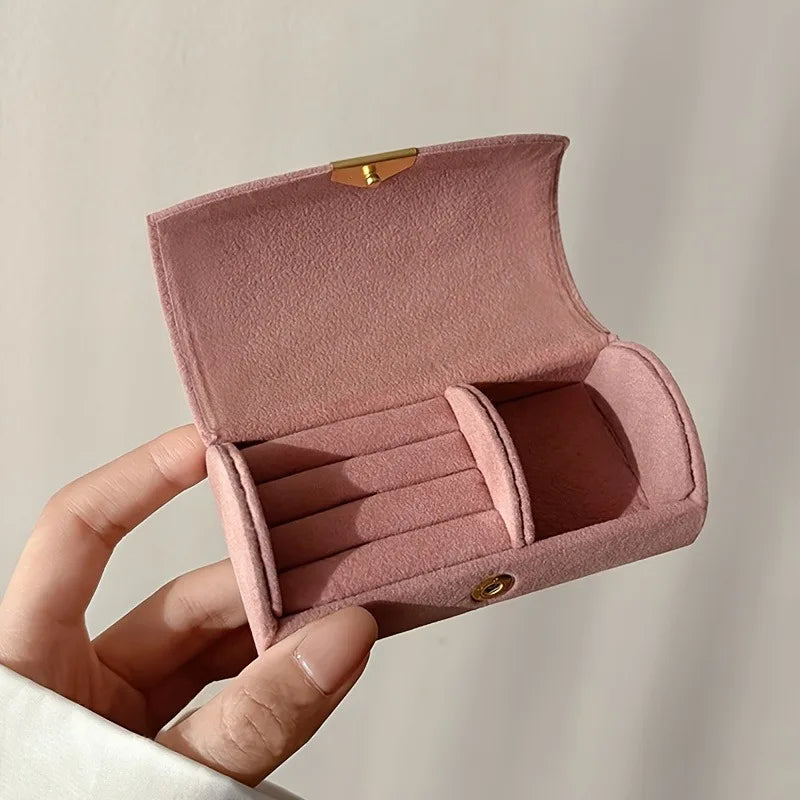 1pc Premium velvet jewelry storage box,portable jewelry box,perfect gift for birthdays and Mother's Day.Jewelry storage box.