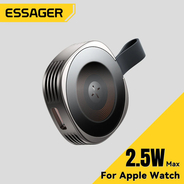 ឆ្នាំងសាកឥតខ្សែម៉ាញេទិក Essager សម្រាប់ iWatch 8 7 6 5 4 3 2 SE ចល័ត USB ប្រភេទ C ឆ្នាំងសាកម៉ាញេទិកលឿនសម្រាប់ iWatch Ultra