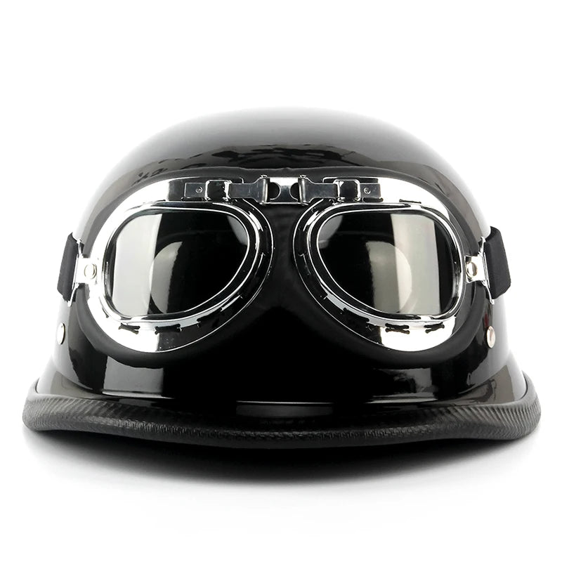 ABS material motorcycle helmet casco moto retro World War II German military helmet with goggles capacete