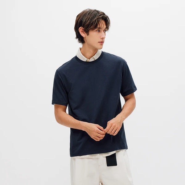 អាវយឺតបុរស Semir ពណ៌រឹង កមូល ប៉ាក់ស្រួល ងាយស្រួលប្រើ អាវធម្មតា រដូវក្តៅ 2026 សម្លៀកបំពាក់ប្រចាំថ្ងៃសាមញ្ញ