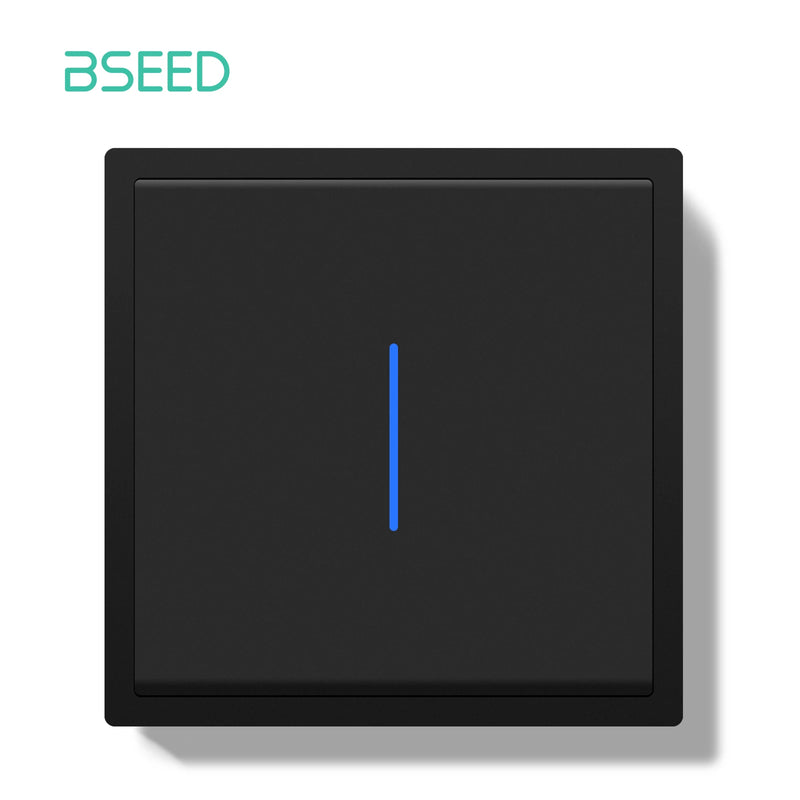 BSEED 1/2Gang 1Way Button Light Switch With 65W USB Type-C Fast Charge Socket Plastic Frame With LED Indicator Dimmer Switch