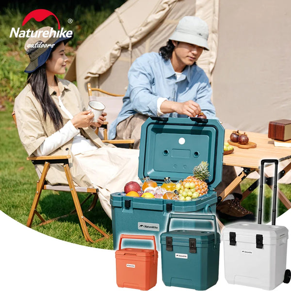 Naturehike Cooler Box 17L 24L 36L Camping Ice Box Outdoor Picnic Insulated Storage Box Refrigerator Car Ice Box Fishing Cooler