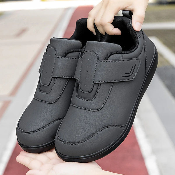 Wide Toe Box Orthopedic Shoes for Men Women Adjustable Hook&Loop Leather Casual Sneakers Elderly Easy Wear Walking Footwear