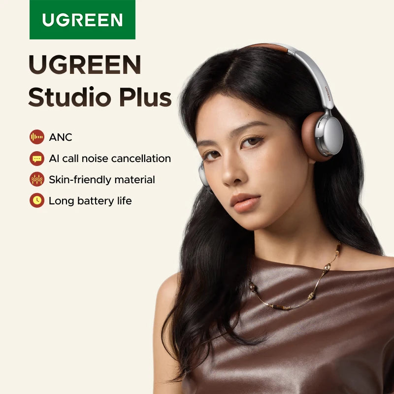 UGREEN ANC Active Noise Cancelling Headphones Wireless Over Ear Bluetooth Earphones