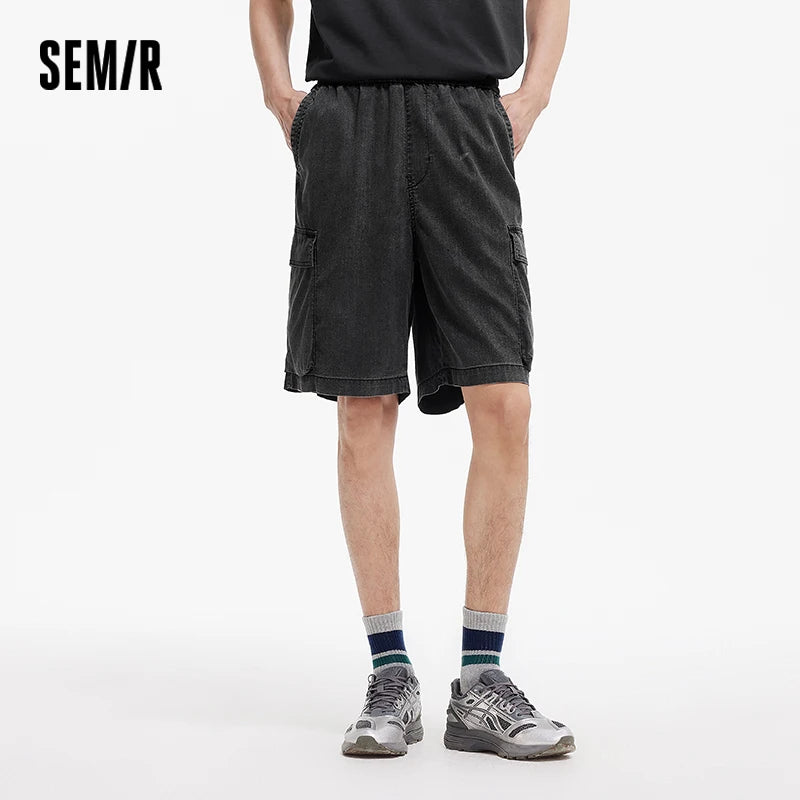 Semir Mens Denim Shorts 2026 Loose Workwear Style Lightweight Casual Outdoor Soft Daily Wear
