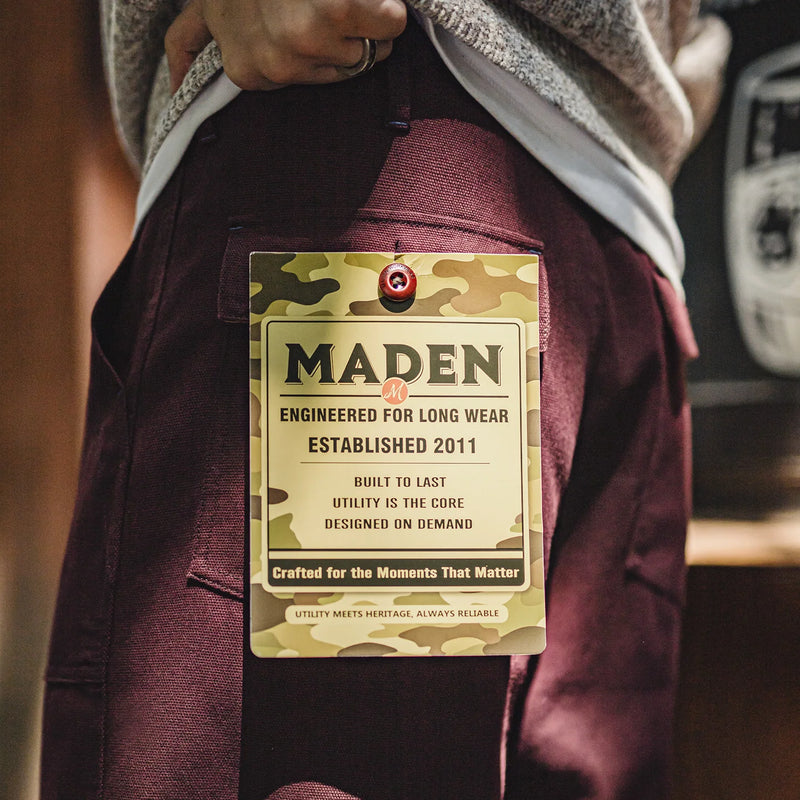 ខោ Maden បុរស OG-107 ខោជើងវែងសម្រាប់បុរស ខោ Baker ខោកប្បាស ក្រណាត់ ជើងត្រង់ ខោរលុង ខោ Cargo សម្រាប់ស្លៀកធ្វើការ ធម្មតា រដូវស្លឹកឈើជ្រុះ