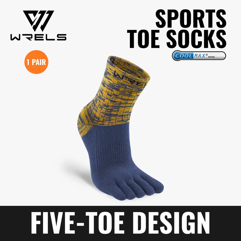 WRELS 1/2/3pairs COOLMAX Toe Socks for Men Women Running  Athletic Breathable Five Toe Quick Dry Performance Compression Toe Soc