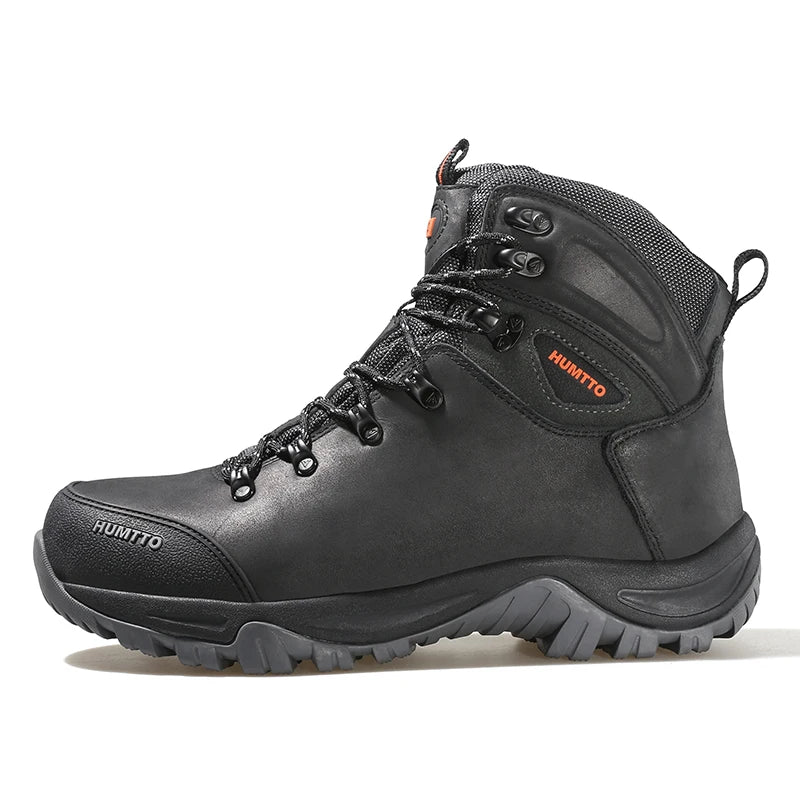 HUMTTO Waterproof Hiking Boots Leather Outdoor Safety Shoes for Men Trekking Sneakers Man Winter Mountain Tactical Camping Mens