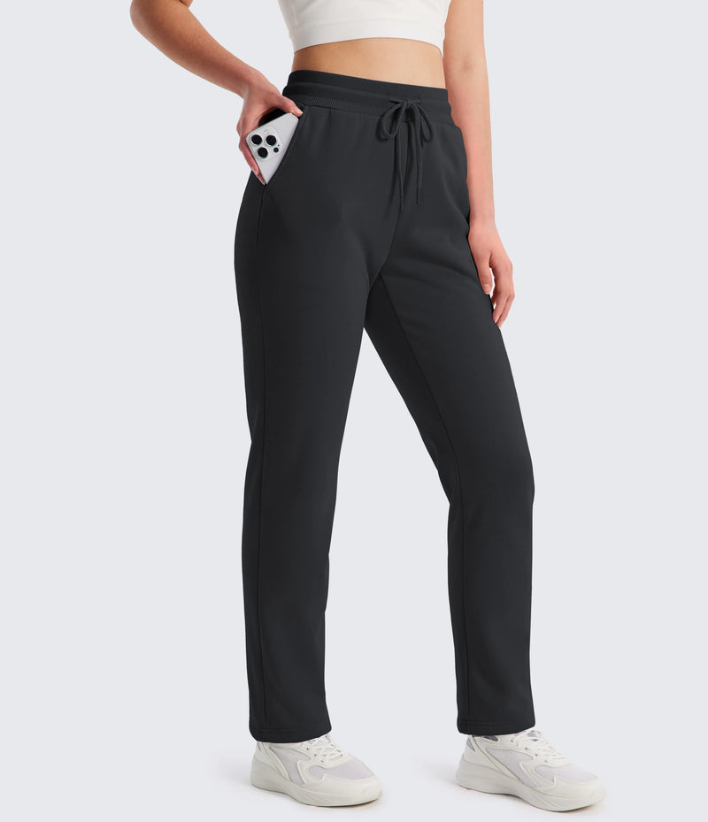 TACVASEN Womens Winter Warm Fleece Lined Sweatpants Waterproof with 2 Deep Pockets Pants Elastic Waistband Thermal Sherpa Pants