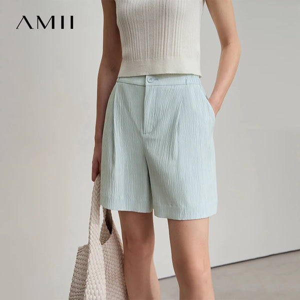 AMII ខោខ្លីការិយាល័យ Minimalist សម្រាប់នារីរដូវក្តៅឆ្នាំ ២០២៥ ខោខ្លីរលុងធម្មតាសម្រាប់នារីម៉ូដថ្មី 12542174